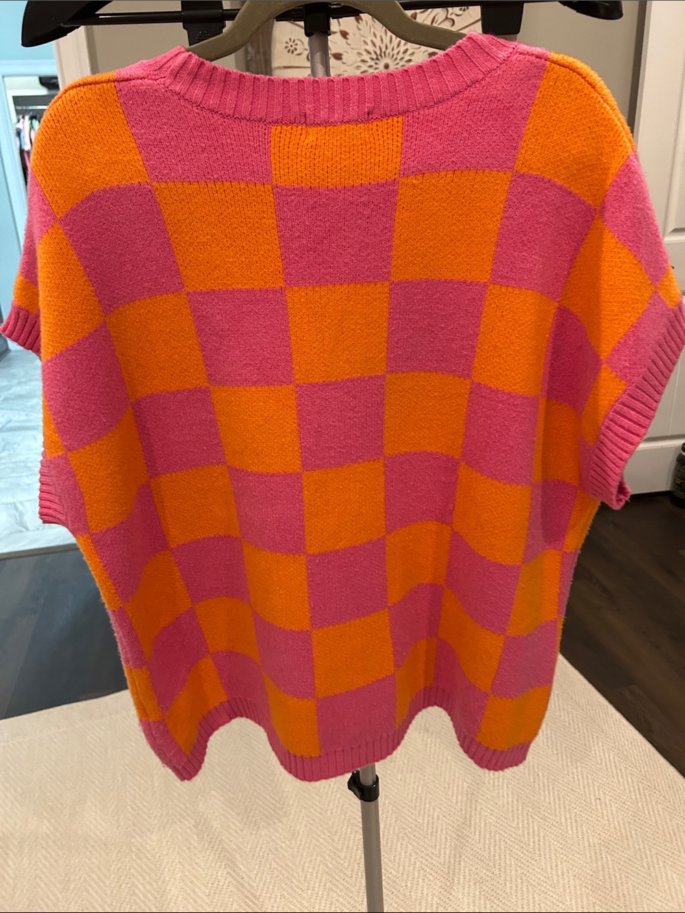 House of Halle Boutique Checkerboard Short-Sleeve Sweater vest  - soft - Picture 4 of 4